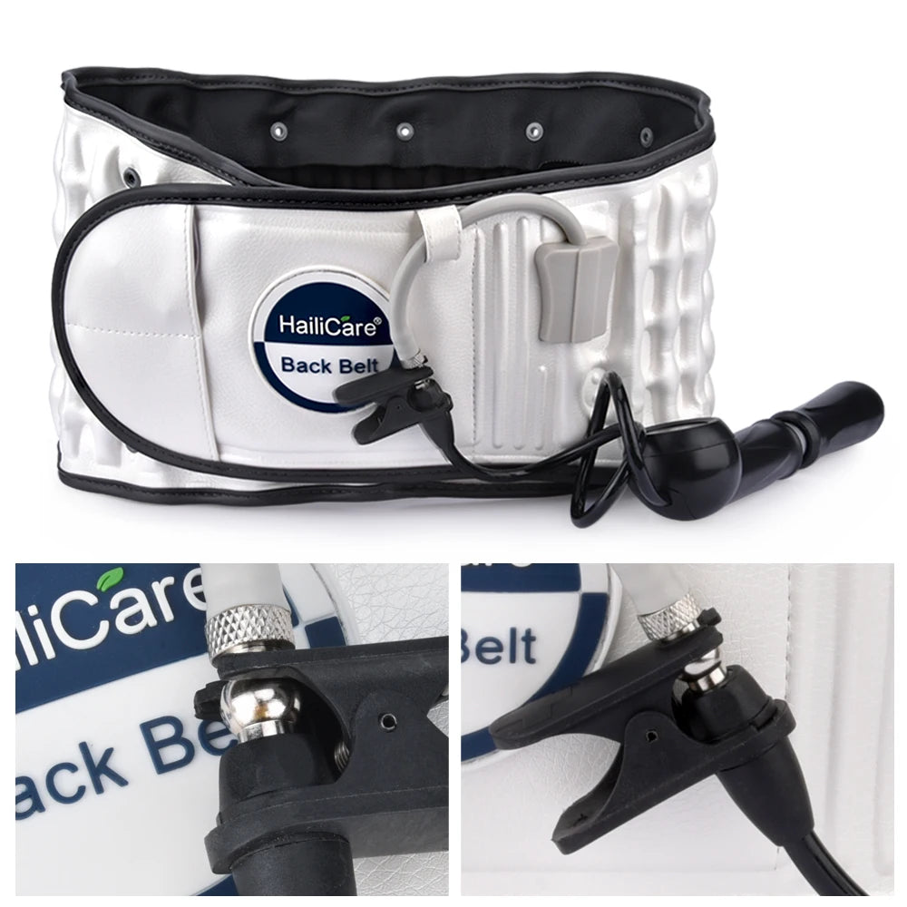 Inflatable Lumbar Waist Belt Air Decompression Back Support Health Care Spine Traction Back Massage Brace Backache Pain Relief