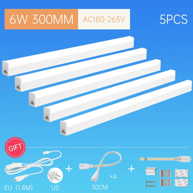 Led Lights For Kitchen Under Cabinet Lamp 220V 110V 10W 20W T5 Led Tube Plug Bedroom Wardrobe Wall Lamp Home Closet Lighting