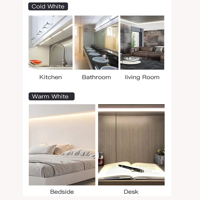 Led Lights For Kitchen Under Cabinet Lamp 220V 110V 10W 20W T5 Led Tube Plug Bedroom Wardrobe Wall Lamp Home Closet Lighting