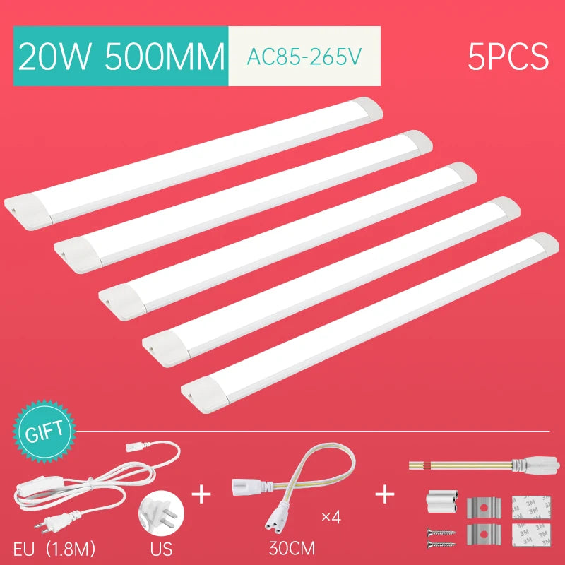 Led Lights For Kitchen Under Cabinet Lamp 220V 110V 10W 20W T5 Led Tube Plug Bedroom Wardrobe Wall Lamp Home Closet Lighting