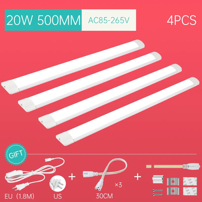 Led Lights For Kitchen Under Cabinet Lamp 220V 110V 10W 20W T5 Led Tube Plug Bedroom Wardrobe Wall Lamp Home Closet Lighting