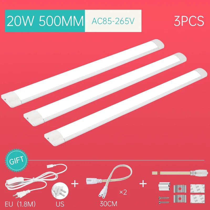 Led Lights For Kitchen Under Cabinet Lamp 220V 110V 10W 20W T5 Led Tube Plug Bedroom Wardrobe Wall Lamp Home Closet Lighting