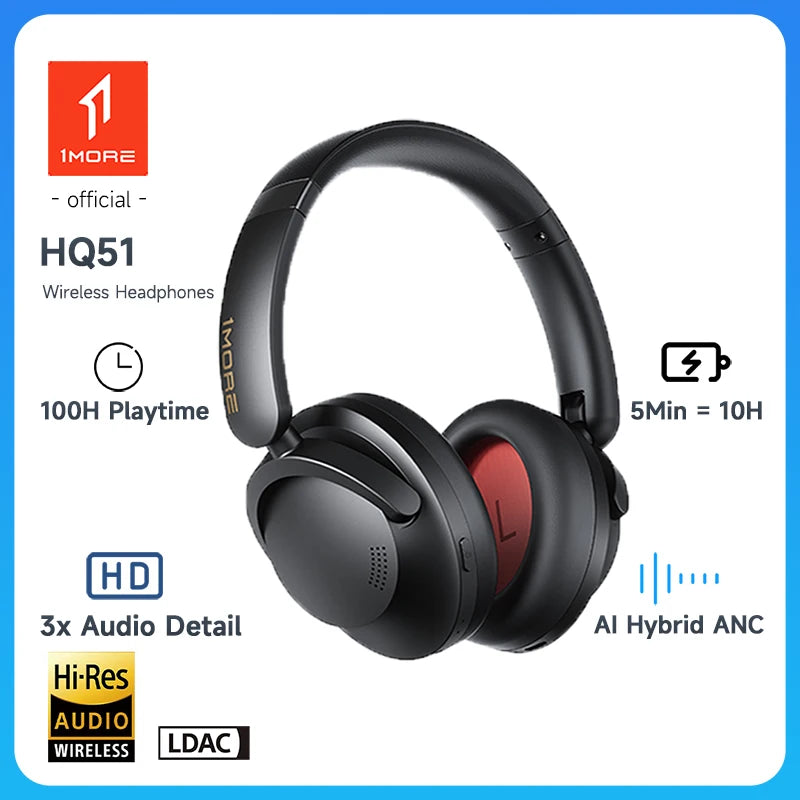 1MORE SonoFlow Pro Bluetooth Headphones Wireless Headsets Hi-Res ANC flash-sale penetration items electronics