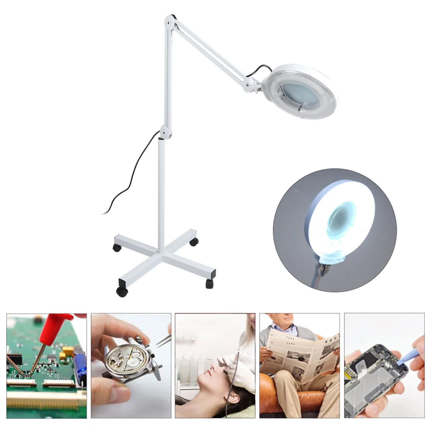 Desk Magnifier Magnifying Lamp Desk Magnifier Magnifying Lamp Light Skincare Beauty Nail Manicure Tattoo Salon Magnifying Light