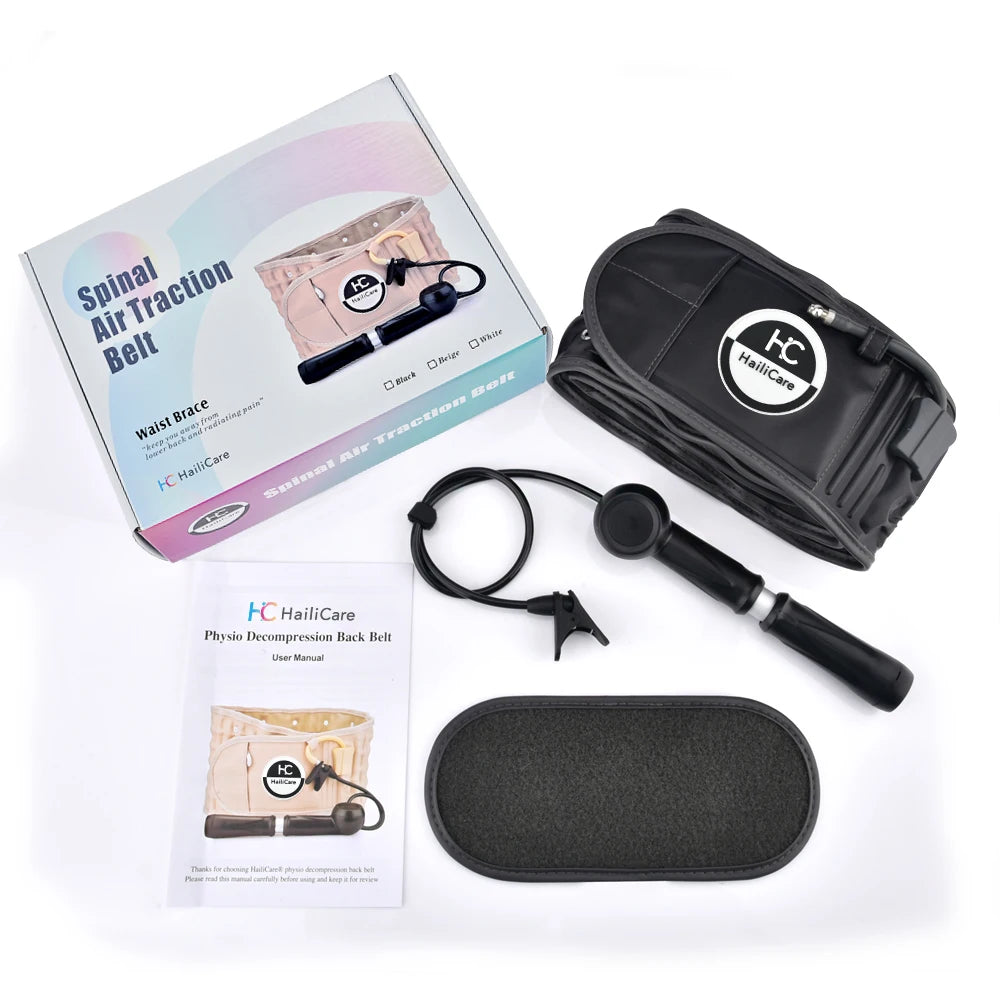 Inflatable Lumbar Waist Belt Air Decompression Back Support Health Care Spine Traction Back Massage Brace Backache Pain Relief