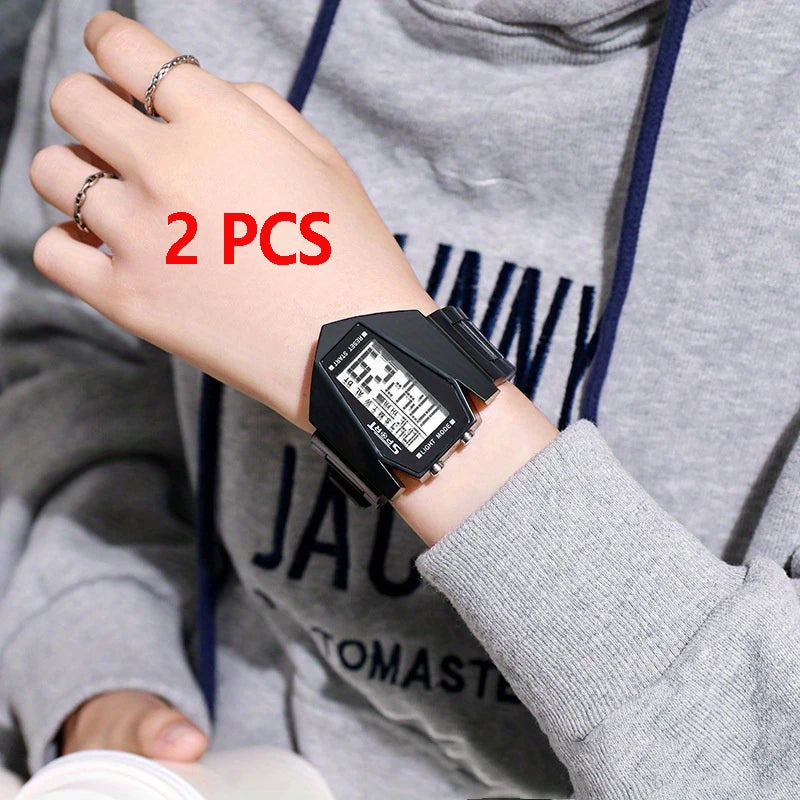 Multi-function aircraft watch junior high school students junior high school boys and girls sports electronic watch