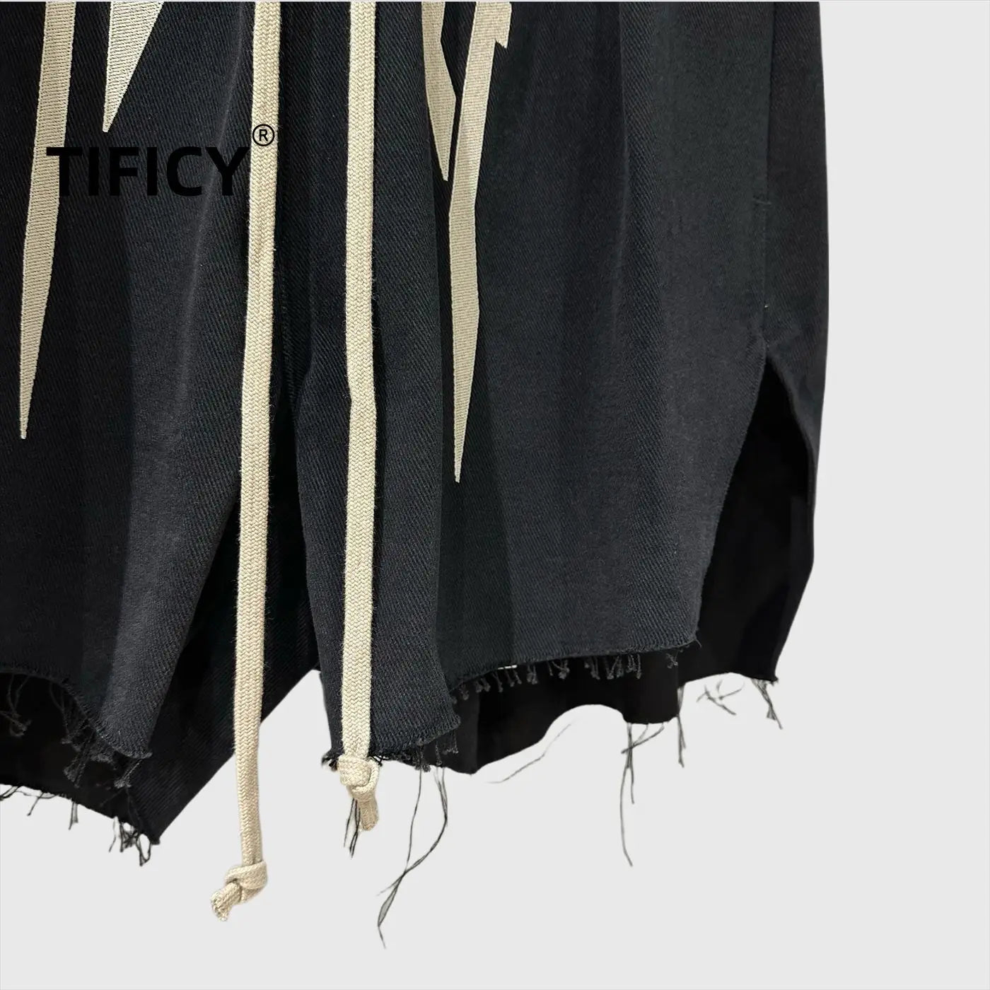 High Street Spring and Autumn New High Fashion Heavy Industry Embroidered Letter Shorts Double Slit Hairy Edge Trendy Pants