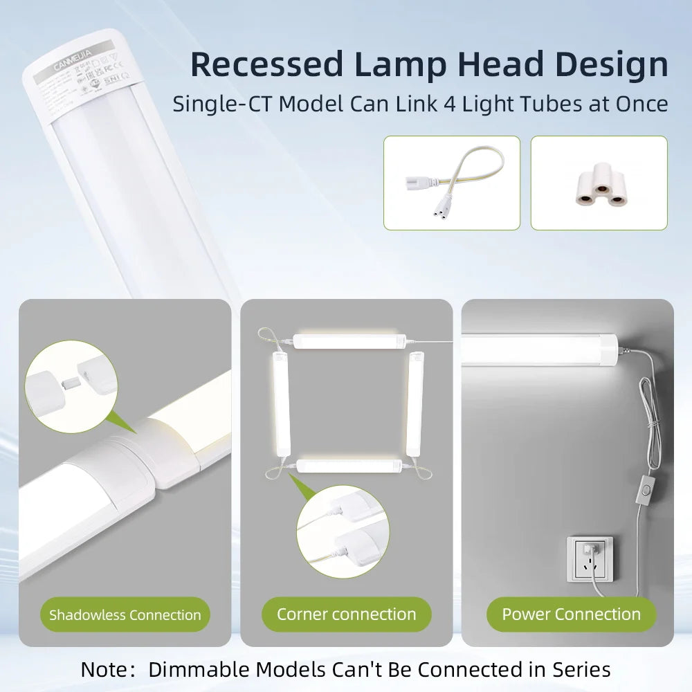 Led Cabinet Lights A85-220V 10w 20w Kitchen Under Cabinet Lamp With 1.8m Switch Line for Home Bedroom Indoor Super Bright Lamps