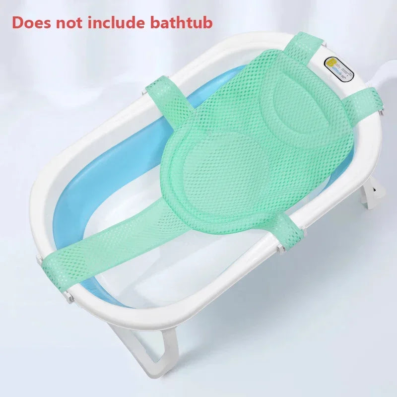 Newborn Bathtub Pillow Infant Anti-Slip Soft Comfort Body Cushion Baby Bath Seat Support Mat Foldable Bath Tub Pad & Chair