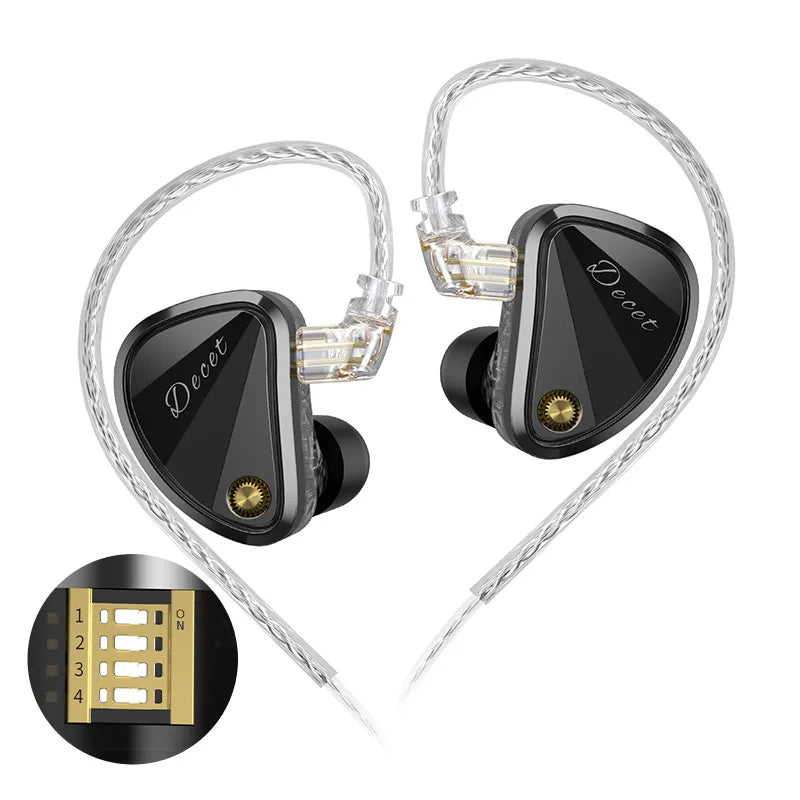KZ Decet Brand-new 10-dynamic headphones 4-gear electronic tuning switch