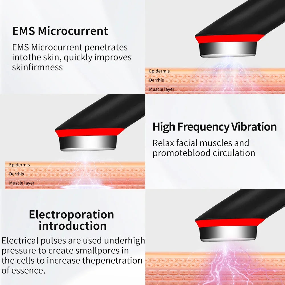 Booster Pro Led Facial Light Therapy 7 Colors Eye Beauty Wand Red Light Eye Massager for Skincare & Blue Rejuvenation Tool