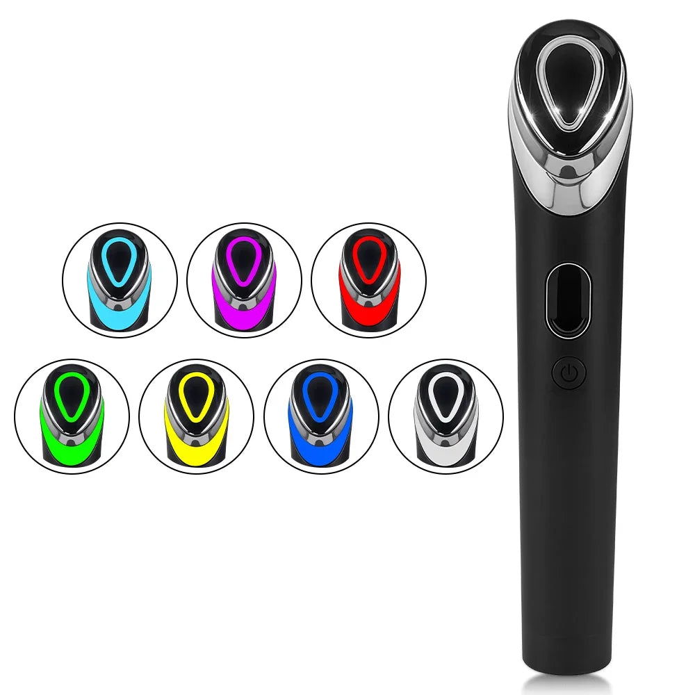 Booster Pro Led Facial Light Therapy 7 Colors Eye Beauty Wand Red Light Eye Massager for Skincare & Blue Rejuvenation Tool