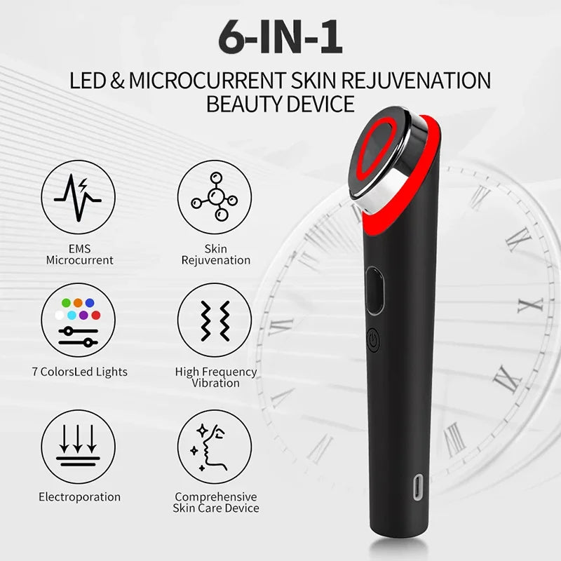 Booster Pro Led Facial Light Therapy 7 Colors Eye Beauty Wand Red Light Eye Massager for Skincare & Blue Rejuvenation Tool