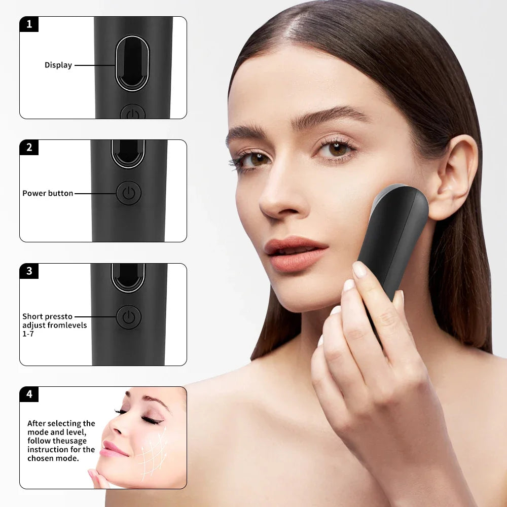 Booster Pro Led Facial Light Therapy 7 Colors Eye Beauty Wand Red Light Eye Massager for Skincare & Blue Rejuvenation Tool