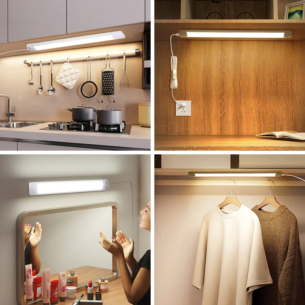 Led Cabinet Lights A85-220V 10w 20w Kitchen Under Cabinet Lamp With 1.8m Switch Line for Home Bedroom Indoor Super Bright Lamps