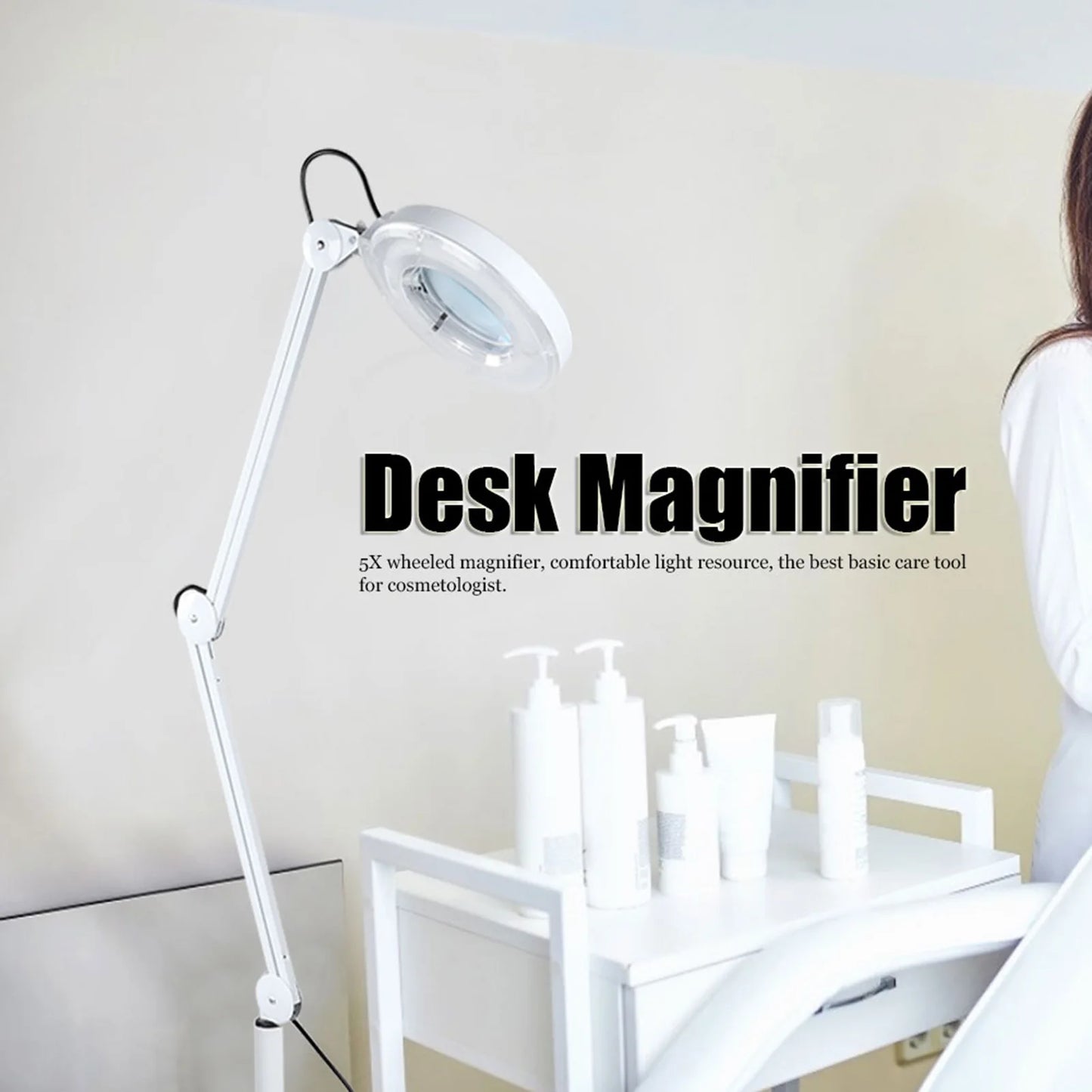 Desk Magnifier Magnifying Lamp Desk Magnifier Magnifying Lamp Light Skincare Beauty Nail Manicure Tattoo Salon Magnifying Light