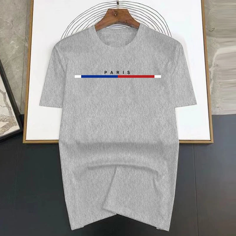 Paris Print Summer High Quality Luxury T-shirt Men Women Cotton Short Sleeve Casual Fashion Tees Oversized Streetwear