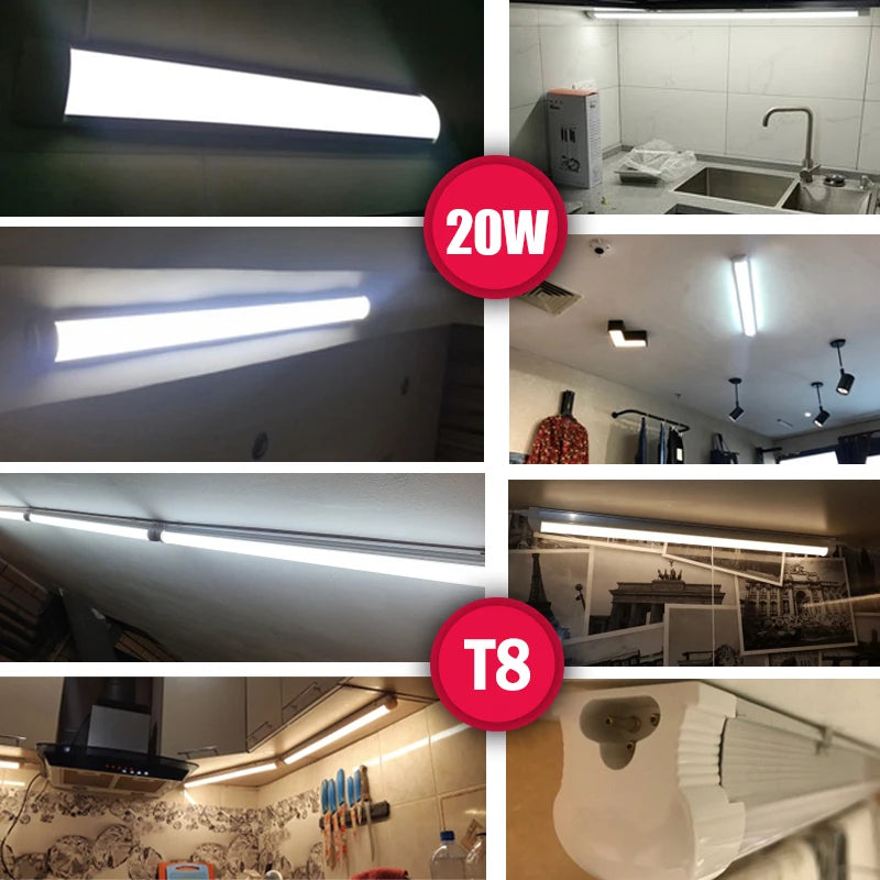 Led Lights For Kitchen Under Cabinet Lamp 220V 110V 10W 20W T5 Led Tube Plug Bedroom Wardrobe Wall Lamp Home Closet Lighting