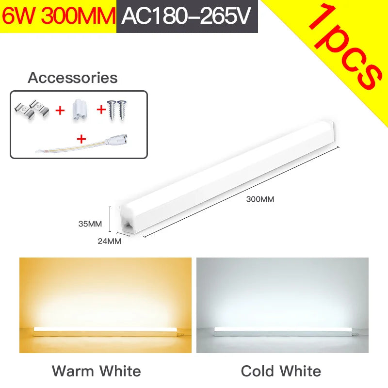 Led Lights For Kitchen Under Cabinet Lamp 220V 110V 10W 20W T5 Led Tube Plug Bedroom Wardrobe Wall Lamp Home Closet Lighting