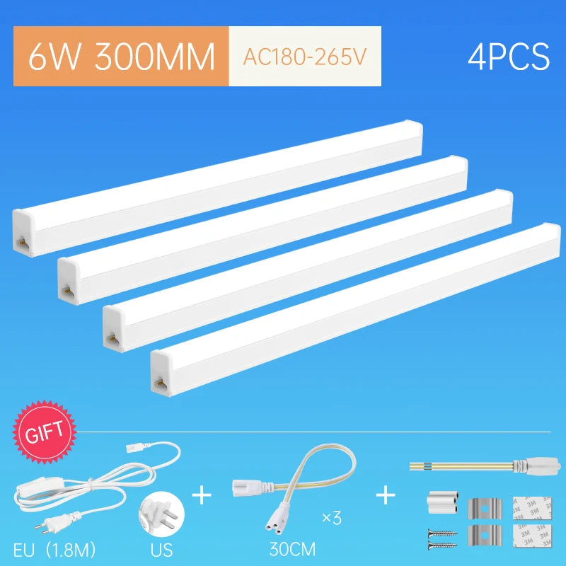 Led Lights For Kitchen Under Cabinet Lamp 220V 110V 10W 20W T5 Led Tube Plug Bedroom Wardrobe Wall Lamp Home Closet Lighting