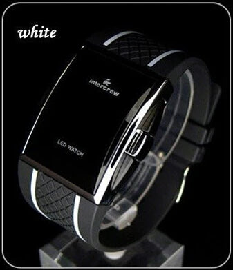 Men Sport Digital Watches Black White Rectangle Man LED Fitness Watch Silicone Strap Mens Electronic Clock Relogio Masculino New