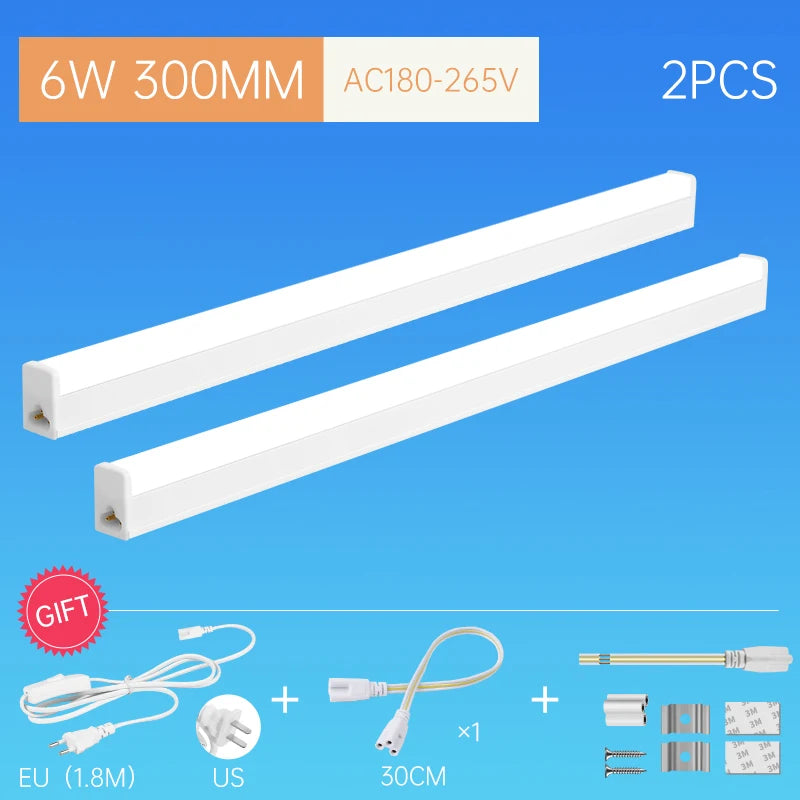 Led Lights For Kitchen Under Cabinet Lamp 220V 110V 10W 20W T5 Led Tube Plug Bedroom Wardrobe Wall Lamp Home Closet Lighting