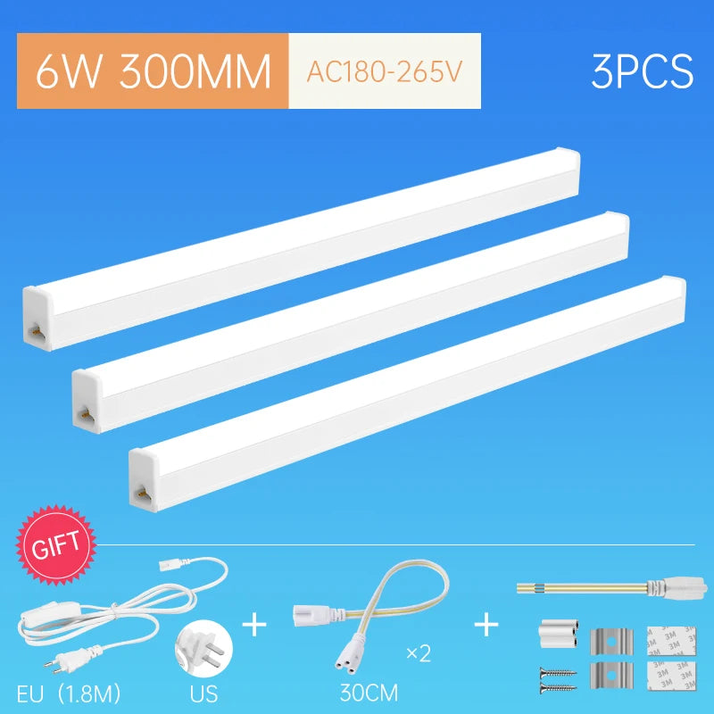 Led Lights For Kitchen Under Cabinet Lamp 220V 110V 10W 20W T5 Led Tube Plug Bedroom Wardrobe Wall Lamp Home Closet Lighting
