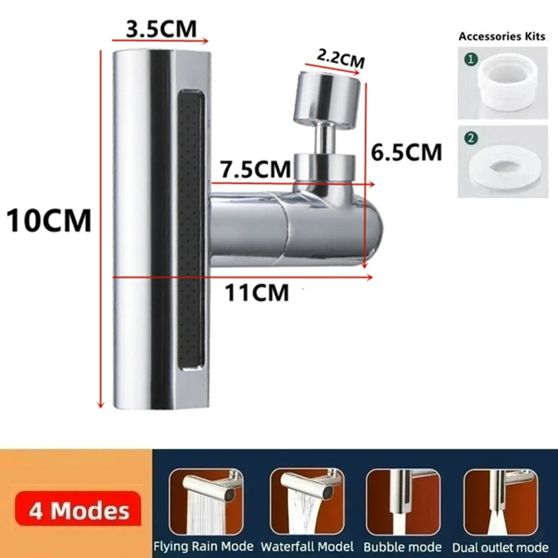 New Faucet Extenders 4 Modes Kitchen Faucet 720° Swivel Sprayer Head Bathroom Basin Water Tap Extender Rainfall Sink Mixer
