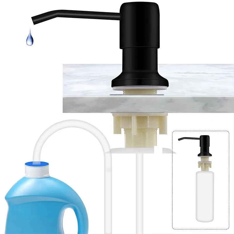 500ML Liquid Soap Bottle Sink Mount Hand Pressure Soap Dispenser Bottle  Kitchen Sink Liquid Soap Dispenser Pump Stainless Steel