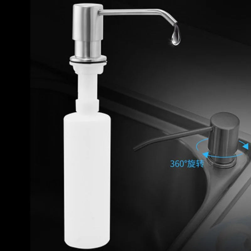 500ML Liquid Soap Bottle Sink Mount Hand Pressure Soap Dispenser Bottle  Kitchen Sink Liquid Soap Dispenser Pump Stainless Steel