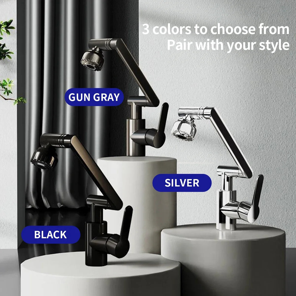 1080 Degree Swivel Kitchen Basin Sink Faucet Household Kitchen Bathroom Faucet Multi-function Flexible Booster Universal Taps