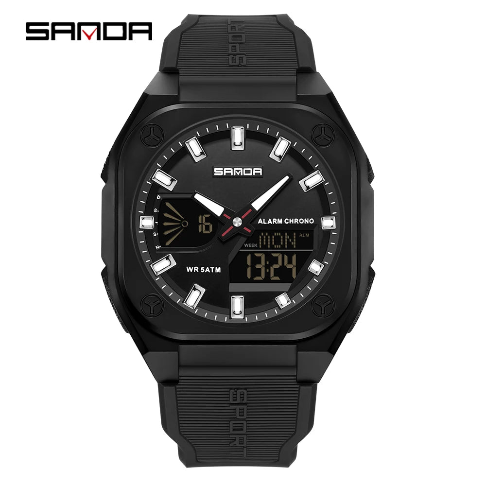 SANDA 6268 Sports Electronic Watch Men Multifunction Outdoor Students Wristwatch Alarm Clock Waterproof Luminous Digital Watches