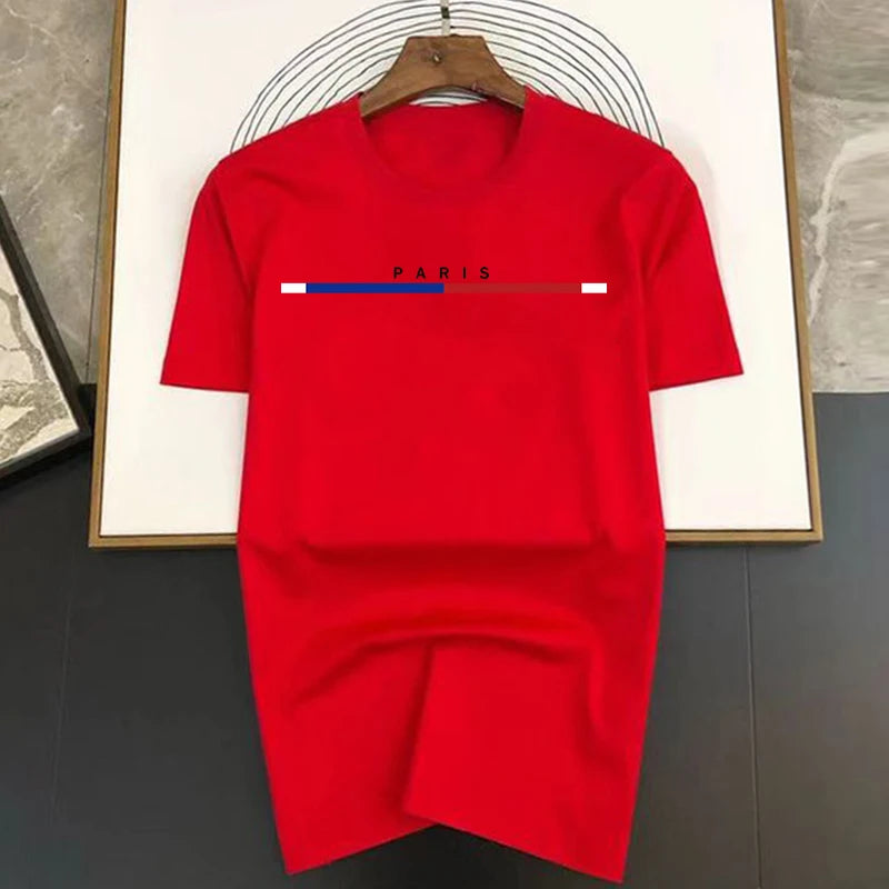 Paris Print Summer High Quality Luxury T-shirt Men Women Cotton Short Sleeve  Casual Fashion Tees Oversized Streetwear