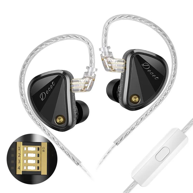KZ  Decet  Brand-new 10-dynamic headphones 4-gear electronic tuning switch