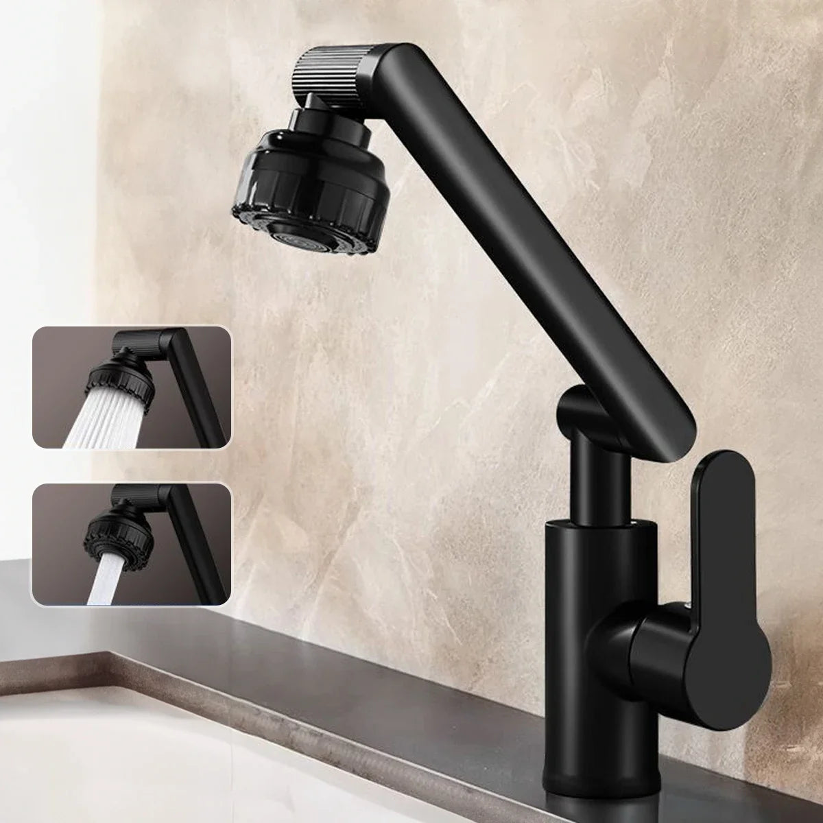 1080 Degree Swivel Kitchen Basin Sink Faucet Household Kitchen Bathroom Faucet Multi-function Flexible Booster Universal Taps