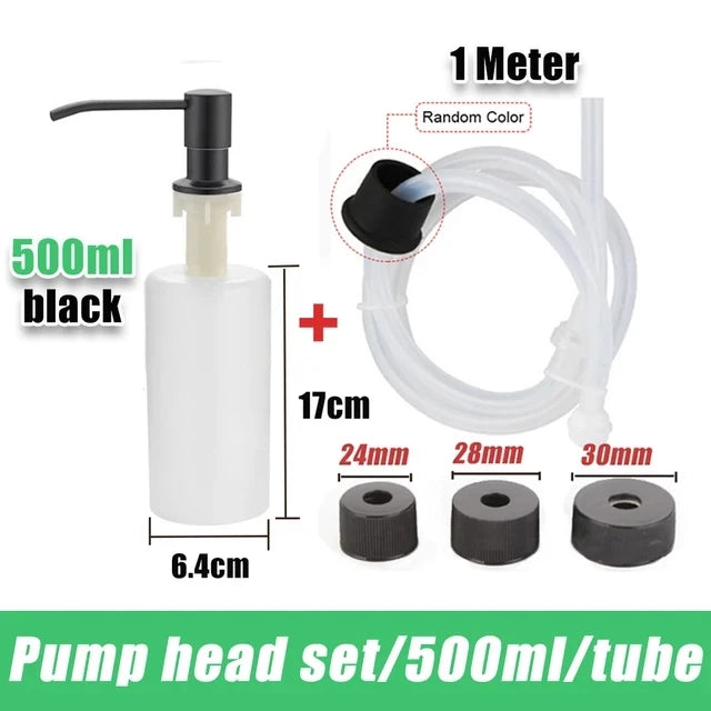 500ML Liquid Soap Bottle Sink Mount Hand Pressure Soap Dispenser Bottle  Kitchen Sink Liquid Soap Dispenser Pump Stainless Steel