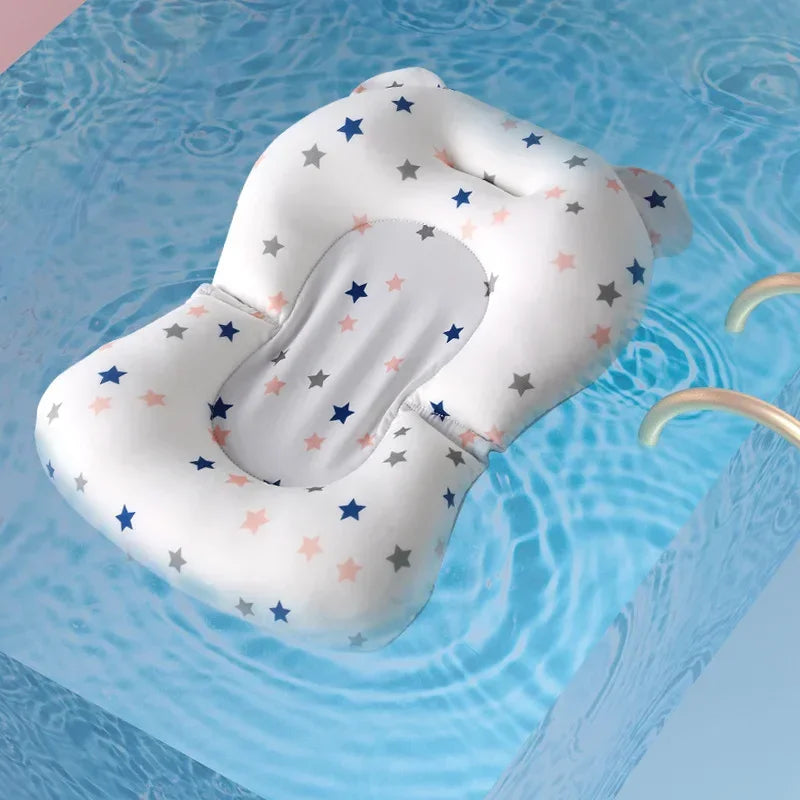 Newborn Bathtub Pillow Infant Anti-Slip Soft Comfort Body Cushion Baby Bath Seat Support Mat Foldable Bath Tub Pad &amp Chair