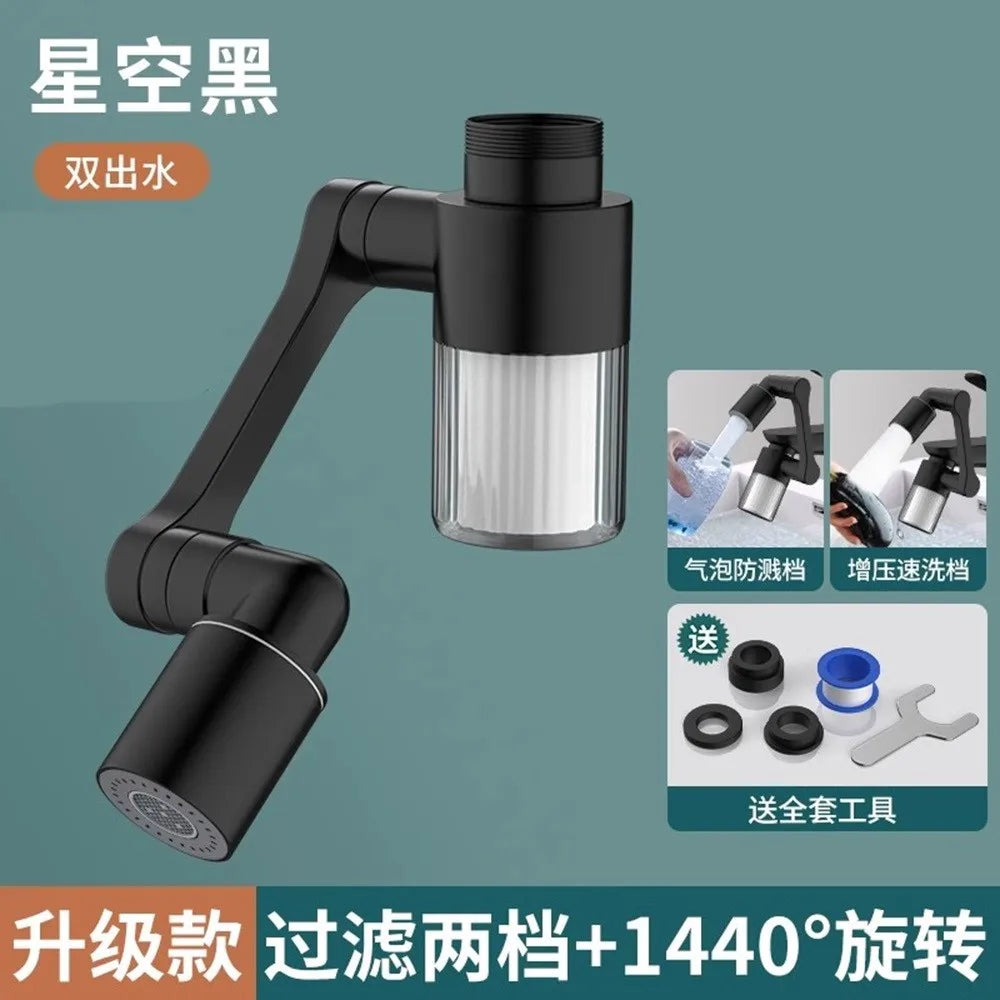 New Kitchen Faucet Extender with Filter 2 Modes Metal Universal Swivel Bubbler Nozzle 1440° Rotate Filtered Faucet Extension