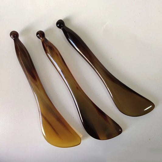 Yak Horn SPA Scraper Massage Bar Face Scraping Hand Massager Stick Trigger Point Acupuncture Pen Eye Beauty Device Care Tool