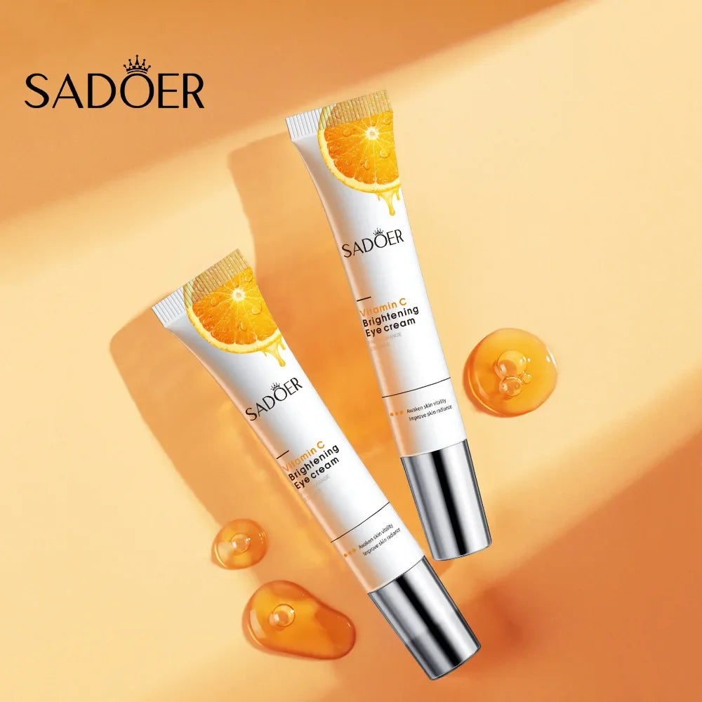 SADOER Vitamin C Eye Cream Moisturizing Anti Dark Circles Eye Bags Firming Anti-puffiness Beauty Eyes Skin Care Products