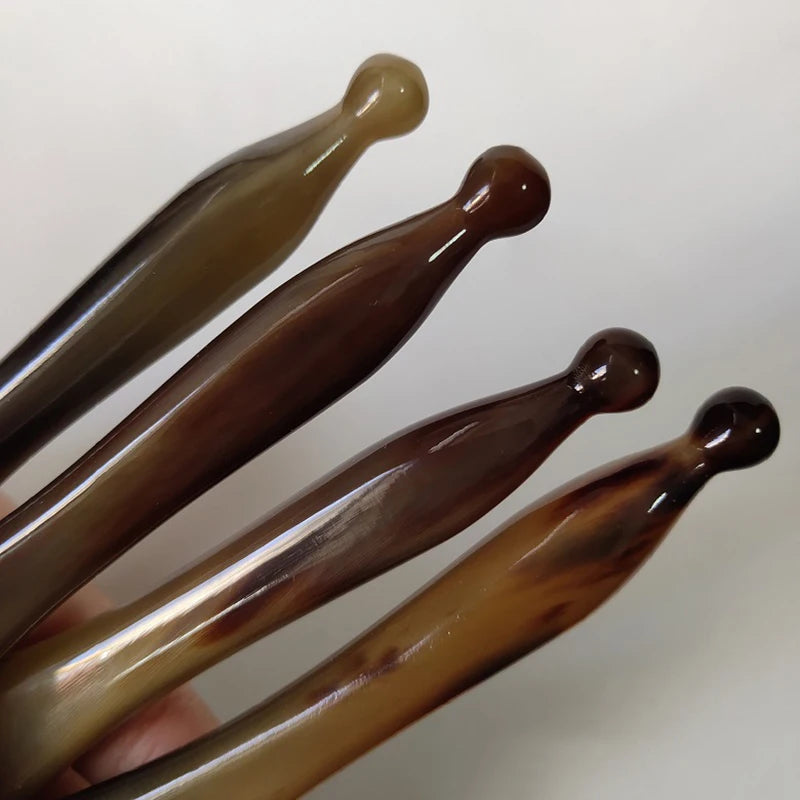 Yak Horn SPA Scraper Massage Bar Face Scraping Hand Massager Stick Trigger Point Acupuncture Pen Eye Beauty Device Care Tool