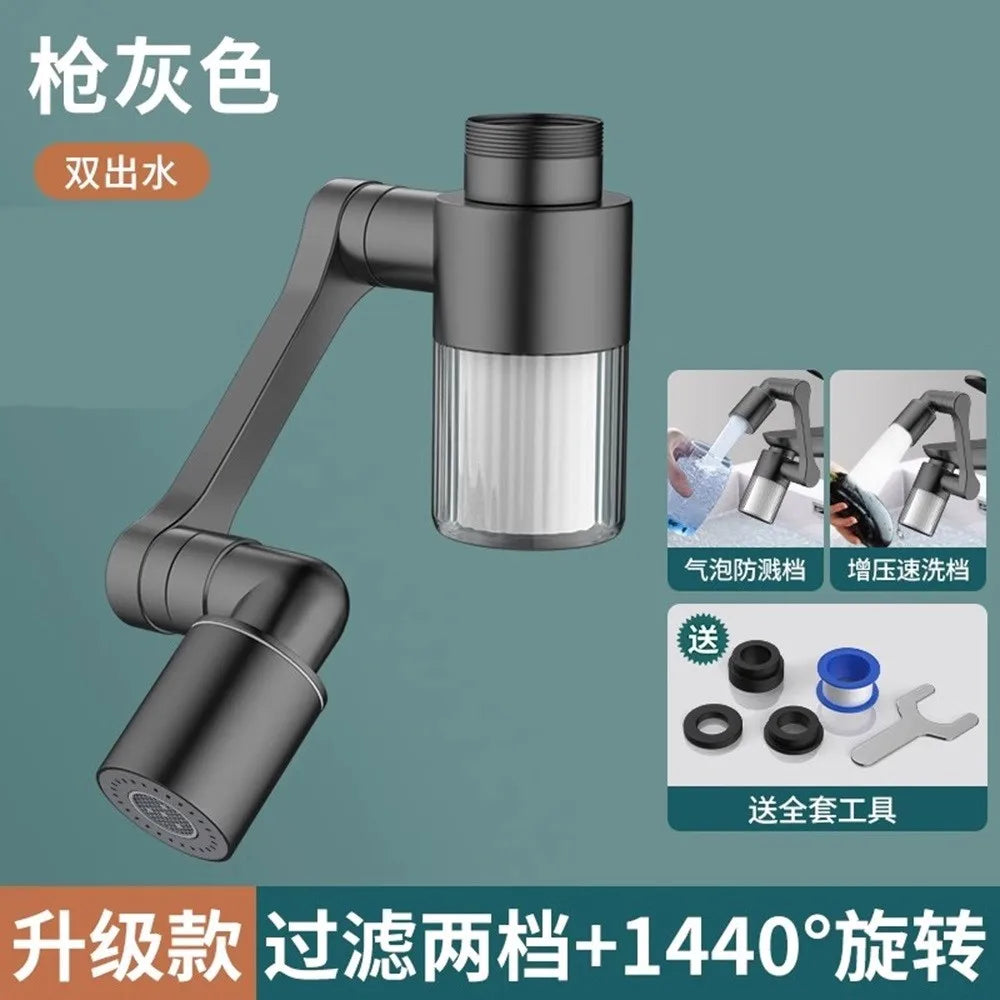 New Kitchen Faucet Extender with Filter 2 Modes Metal Universal Swivel Bubbler Nozzle 1440° Rotate Filtered Faucet Extension