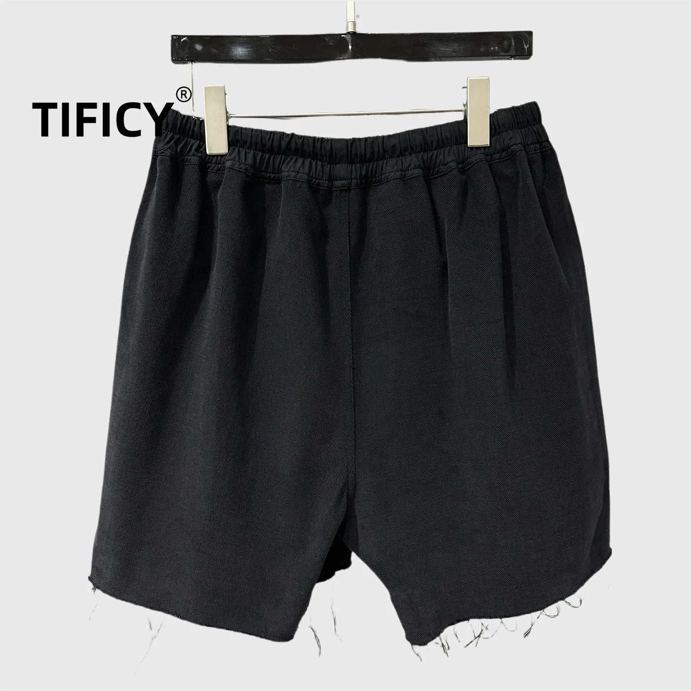 High Street Spring and Autumn New High Fashion Heavy Industry Embroidered Letter Shorts Double Slit Hairy Edge Trendy Pants