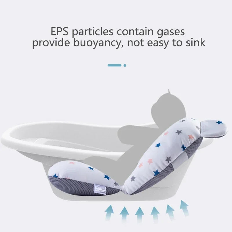 Newborn Bathtub Pillow Infant Anti-Slip Soft Comfort Body Cushion Baby Bath Seat Support Mat Foldable Bath Tub Pad &amp Chair