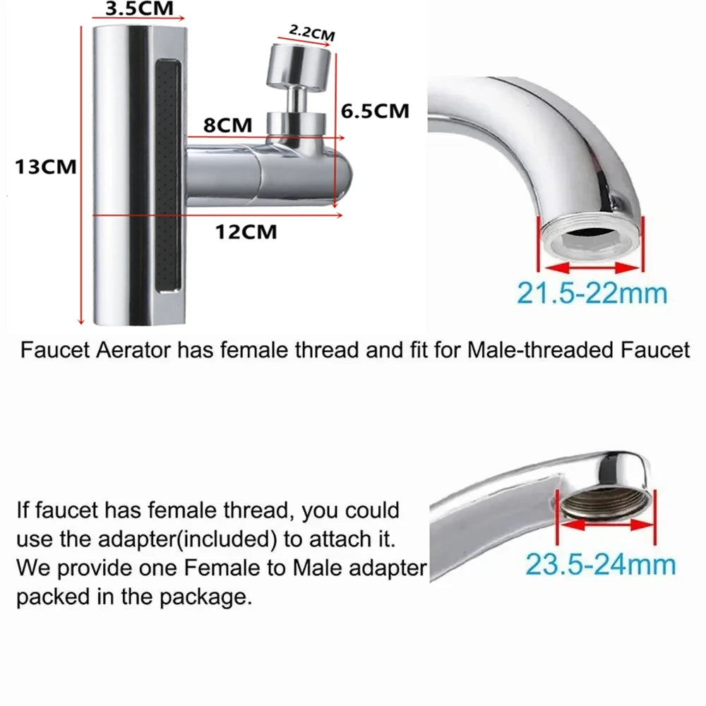 New Faucet Extenders 4 Modes Kitchen Faucet 720° Swivel Sprayer Head Bathroom Basin Water Tap Extender Rainfall Sink Mixer