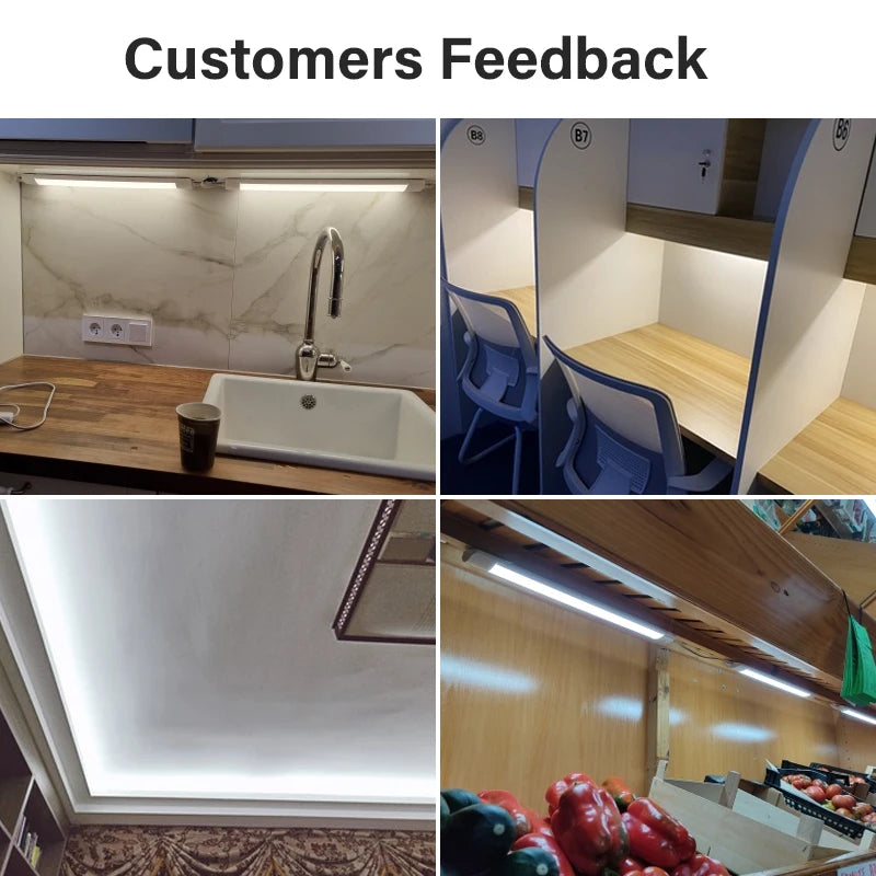Dimmable led Lights Kitchen under cabinet Lamp A85-220V 10w 20w super bright Led Tube With 1.8m switch line For Home Indoor Lamp