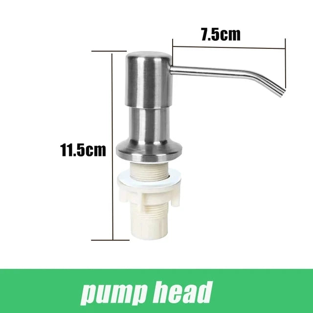 500ML Liquid Soap Bottle Sink Mount Hand Pressure Soap Dispenser Bottle  Kitchen Sink Liquid Soap Dispenser Pump Stainless Steel