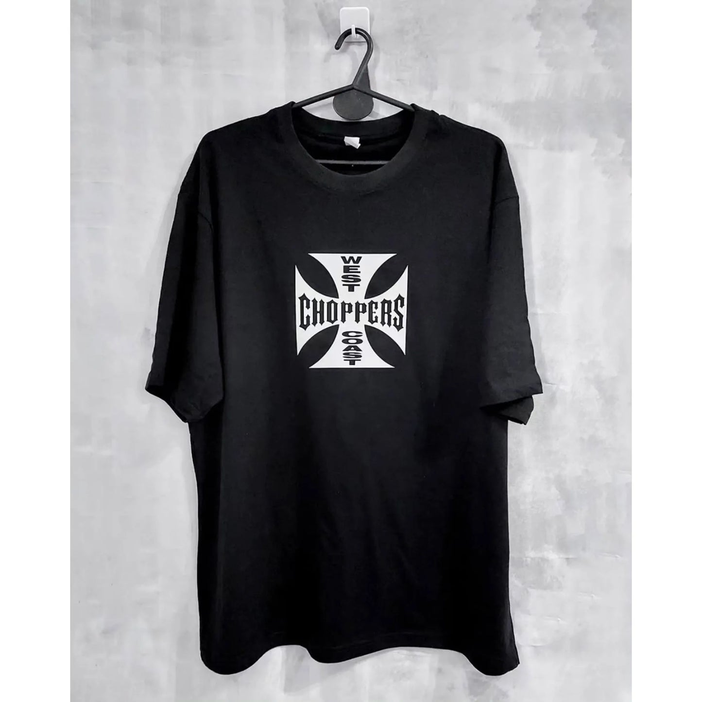 West Coast Choppers Cross Frame Print Tshirt Male Hip Hop Streetwear Oversized T-shirts Fashion Tees Men's Fleece Short Sleeve