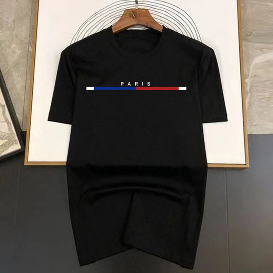 Paris Print Summer High Quality Luxury T-shirt Men Women Cotton Short Sleeve  Casual Fashion Tees Oversized Streetwear