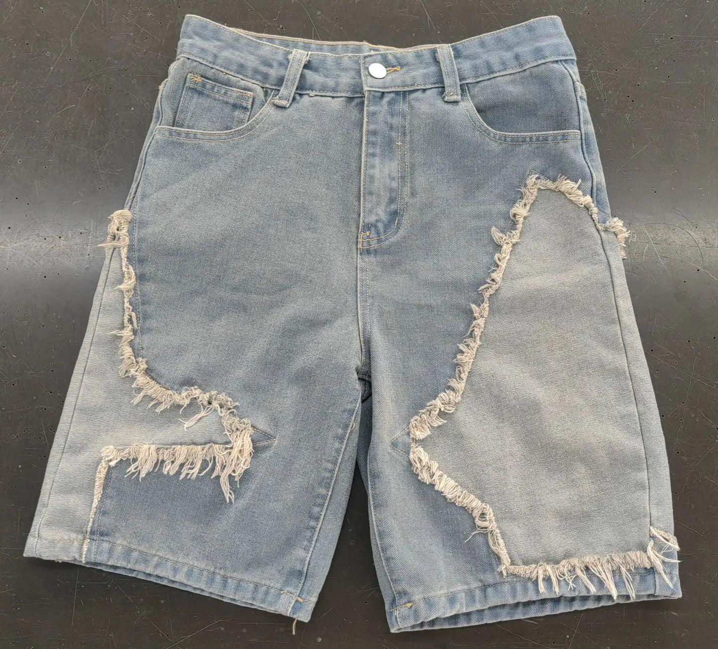 FAGADOER Retro Fashion Denim Pants Women Zipper Tassel Patchwork Straight Jeans Shorts Female Streetwear Bottoms 2025 Summer New